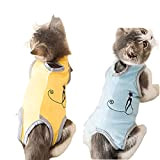 2 Stück Katze Recovery Anzug, Kleidung Nach Kastrationpostoperative für Katzen, E-Halsband Alternative für Katzen Hunde, Weicher und bequemer Katze Recovery ...