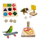4 Stück Papageienspielzeug Papageien-Puzzle-Spielzeug zum Spielen von Papageien, Vogel Training Spielzeug Set, Kauspielzeug Vögel Spielzeug, Perfekt für Sittiche Nymphensittiche, Aras, ...