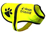 4LegsFriend Hunde Sicherheitsweste mit Leinenbefestigungsring 5 Größen - Hohe Sichtbarkeit für Outdoor Aktivitäten Tag und Nacht, Hält den Hund Sichtbar, ...