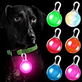6 Stück Hundehalsbandanhänger LED Leuchtanhänger, Leuchthalsband mit 3 Blinkmodis, Hunde halsbandanhänger
