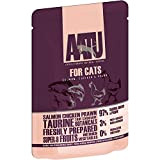 AATU 97/3 Katzenfutter Nass Getreidefrei - Huhn und Garnelen, Hoher Fleischanteil, ohne künstliche Geschmacksverstärker, 16 x 85g