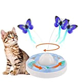 Aceshop Katzenspielzeug Interaktiver Katzenspielzeug mit 360 ° Elektrischem Rotierendem Schmetterling und GlockenBälle Teaser Spielzeug Interaktives Spielzeug für Katzen