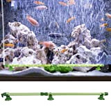 Achengqi 2 Stücke Aquarium Air Bubble Bar,Aquarium Fisch Tank Ausströmer Sauerstoffpumpe Diffusor Zubehör mit Saugnapf,Wandröhre Sauerstoffspray Belüftungsröhre für Aquarium(grün, 45.7CM