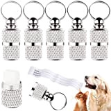 Address Tags for Dogs Pendant, Pack of 6 Dog Cat Collar Tag with Key Ring, Waterproof Address Capsule for Pets