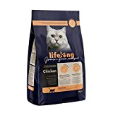 Amazon-Marke: Lifelong Alleinfuttermittel für ausgewachsene Katzen mit frischem Huhn Getreidefreie Rezeptur - 3kg