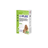 Amflee Spot On Floh- und Zeckenmittel für Hunde von 10-20 kg, mittelgroß, 3 Einzeldosis-Pipetten mit 134 mg Fipronil, Lösung zum ...