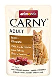 animonda Carny Adult Katzenfutter, Nassfutter für ausgewachsene Katzen, Frischebeutel, Rind + Känguru, 12 x 85 g