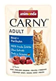 animonda Carny Adult Katzenfutter, Nassfutter für ausgewachsene Katzen, Frischebeutel, Rind + Perlhuhn, 12 x 85 g