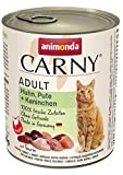 animonda Carny Adult Katzenfutter, Nassfutter für ausgewachsene Katzen, Huhn, Pute + Kaninchen, 6 x 800 g