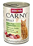 animonda Carny Adult Katzenfutter, Nassfutter für ausgewachsene Katzen, Huhn, Pute + Kaninchen, 6 x 400 g