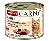 animonda Carny Adult Katzenfutter, Nassfutter für ausgewachsene Katzen, Pute + Hühnchenleber, 6 x 200 g