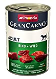 animonda Gran Carno adult Hundefutter, Nassfutter für erwachsene Hunde, Rind + Wild, 6 x 400 g