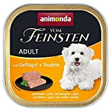 animonda Vom Feinsten Adult Hundefutter, Nassfutter für ausgewachsene Hunde, mit Geflügel + Nudel, 22 x 150 g