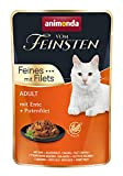 animonda Vom Feinsten Adult Katzenfutter, Nassfutter für ausgewachsene Katzen, Feines mit Filets, mit Ente + Putenfilet, 18 x 85 g