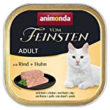 Animonda vom feinsten Nassfutter Katze Adult - mit Rind + Huhn 32 x 100g - hochwertiges premiere Katzenfutter Nass getreidefrei ...