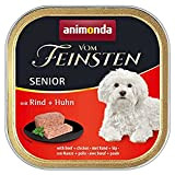 animonda Vom Feinsten Senior Hundefutter, Nassfutter für ausgewachsene Hunde, mit Rind + Huhn, 150 g