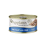 Applaws 100% Natural Wet Cat Food, Tuna with Crab, 70g (Pack of 24)
