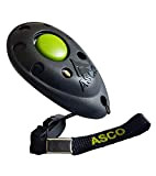 ASCO Premium Clicker für Clickertraining, Hunde Katzen Pferde Profi Clicker, Hundetraining Klicker schwarz AC01P