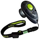 ASCO Premium Finger Clicker mit elastischer Handschlaufe für Clickertraining, Hunde Katzen Pferde Profi-Clicker, Hundetraining Klicker schwarz AC01FA