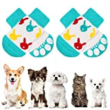 AUAUY Indoor Anti-Rutsch Socken für Hunde und Katzen, Pet Socken, Hundesocken Anti Rutsch Pfotenschutz und Traktion Dank Silikon-Gel 2 Größen ...