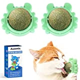 Aucenix 3 Stück Katzenminze Balls Spielzeug für Katze, Katzenminze Wandroller für Katzenlecken, Zahnreinigung Dentales essbares Kätzchenspielzeug, Natürliches drehbares Katzenspielzeug (2 ...