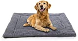 Baodan Hundebett groß waschbar, Plüsch Haustier Katzenbetten Kissen Matratze, weiche warme Hundematte für mittelgroße Hunde - L 90x70 cm, Grau