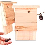 BigDean 2er Set Großer Fledermauskasten aus Massivholz - Fledermaus Nistkasten - Handmade in Europe - Fledermaushaus fertig montiert