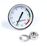 Bimetall Thermometer mit Befestigungsmutter bis +110°C für Brennapparat, Alambic, Räuchereien
