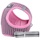 BLEVET Weich Vest Harness Geschirr Verstellbar Sicher Kontrolle Welpengeschirr Weste Brustgeschirr für Katze/Hunde MZ083 (XS, 118 Pink)