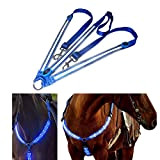 Bweele LED Pferdegeschirr,LED Brustgurt Pferdegeschirr mit LED Licht Punktlicht Pferdegeschirr Pferde Brustgurt für Dunkle Umgebung Outdoor Und Pferdesport