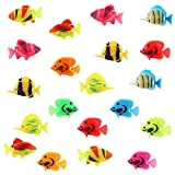 Cobee Aquarium Plastikfische, 20 Stück künstliche schwimmende Fischfiguren realistische Sich bewegende Fische Ornament Tropische Fische Dekorationen für Aquarium Badespielzeug