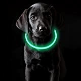 Coolzon LED Leuchthalsband Hundehalsband Aufladbar, Wasserdicht Halsband Hund 3 Modi, Leuchtband Hund Halsband Längenverstellbareres Super Helle Kalsband Katze und Hunde ...