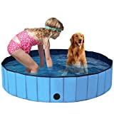 COSTWAY Hundepool faltbar Pet Bath Pool Planschbecken Badewanne Haustierpool Swimmingpool Hundebadewanne (140x30cm, Blau)
