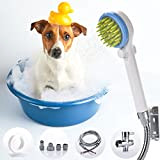 Coyfa Haustier Duschkopf mit Edelstahlschlauch, Handbrause Set für die Reinigung und Pflege von Katzen und Hunden, Haustier Badewerkzeug mit Umschaltventil ...