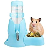 Diyife Hamster Trinkflasche, [80ML] Haustier Wasserflasche Kein Wasseraustritt, Automatischen Wassertrinken Spender + Futternapf + Bodenhöhle 3-in-1 für Häschen, Chinchilla, Igel, ...
