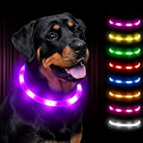 Dynmeow Leuchthalsband Hund, LED Hundehalsband Leuchtend USB Aufladbar für Kleine Mittel und Große Hunde und Welpe, Led Hunde Licht für ...