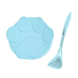 EastVita Deckel für Tierfutterdosen, Universalverschluss, Deckel für Hunde und Katzen, Aufbewahrungsdose, Deckel für Haustiere, blauer Deckel + Löffel