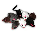 EBI Echtfell-Spielzeugmaus, ideale Beschäftigung für Katzen, Fellmäuse im Set, je 5 cm (9 St. mit Rassel)