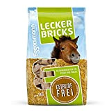 Eggersmann Lecker Bricks Getreidefrei – Pferdeleckerlis ohne Getreide – Getreidefreie Leckerlis für Pferde – 1 kg Beutel
