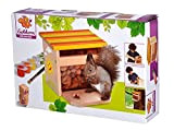 Eichhorn - Outdoor Futterhaus - Eichhörnchen Futterhaus zum Zusammenbauen und Bemalen, inkl. Pinsel und Farbe, aus Lindenholz, für Kinder ab ...