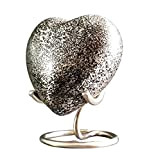 eSplanade Heart Shape Cremation urn Memorial Container Jar Pot | Metal Urns | Memorial Keepsake Urns. (Silver)