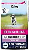 Eukanuba Welpenfutter getreidefrei mit Fisch für große Rassen - Trockenfutter ohne Getreide für Junior Hunde, 12 kg
