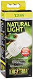 Exo Terra Natural Light, Vollspektrum-Tageslichtlampe, Kompakte Lampe mit idealem Tageslichtspektrum für alle Reptilien und Amphibien, 13W, Fassung E27