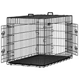 FEANDREA Hundekäfig, klappbar, Länge 122 cm, transportabel, 2 Türen, XXL, schwarz PPD48H