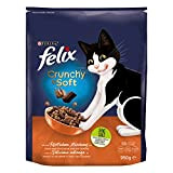 FELIX Crunchy & Soft Katzenfutter trocken, mit Huhn und Truthahn, 4er Pack (4 x 950g)