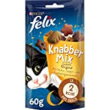 FELIX KnabberMix Original Katzensnack, Knusper-Leckerlie mit 3 Geschmacksrichtungen, 8er Pack (8 x 60g)