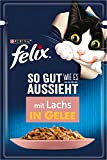 FELIX So gut wie es aussieht Katzenfutter nass in Gelee, mit Lachs, 26er Pack (26 x 85g)