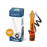 Fellfamilie ® Premium Hundepfeife – Ideale Hochfrequenz Hunde Pfeife für Hundetraining & Unterwegs inklusive praktischem Umhängeband – Dog Whistle (Orange)