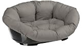 Ferplast 70228099 Kunststoffbett Sofa für Hunde und Katzen mit herausnehmbarem Baumwollbezug, Grau, 85x62x28,5 cm