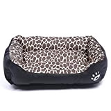 FMOPQ Animal Grain Four Seasons Genuine Warm Pet Dog Kennel Mat Size: XXL 95×72×18cm(Amber) (Color : Black) (Amber)